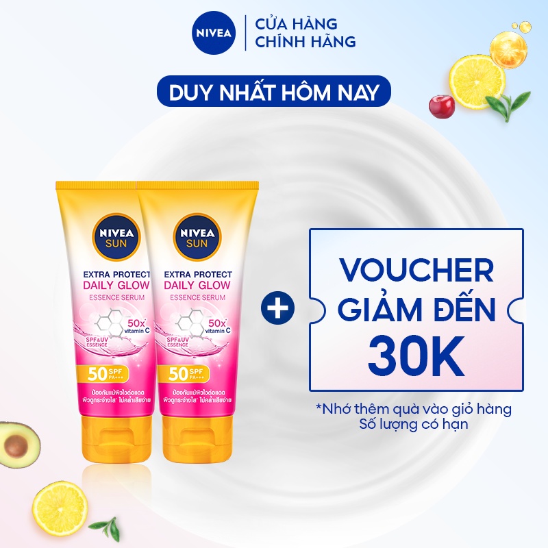 Bộ 2 Serum Chống Nắng Toàn Thân NIVEA SPF0 PA+++ Sáng Mịn Đều Màu Da (180 ml) - 86092