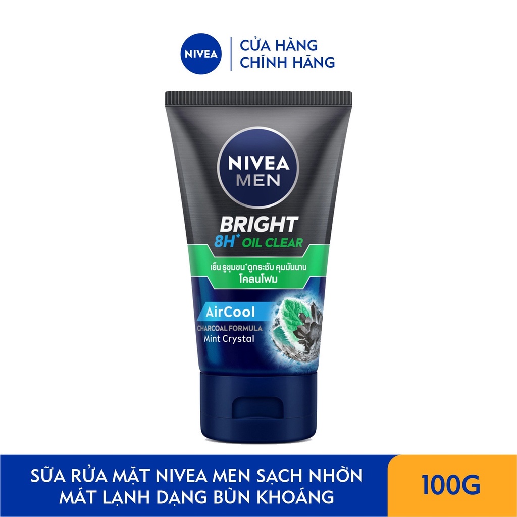 Sữa Rửa Mặt NIVEA MEN Bright Oil Clear Bùn Khoáng Kiểm Soát Nhờn | Sạch Sâu (100 g) - 86569