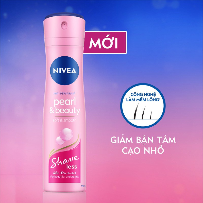 Xịt Ngăn Mùi NIVEA Pearl&Beauty Shaveless Ngọc Trai | Mịn Mượt Da (50 ml) - 85348