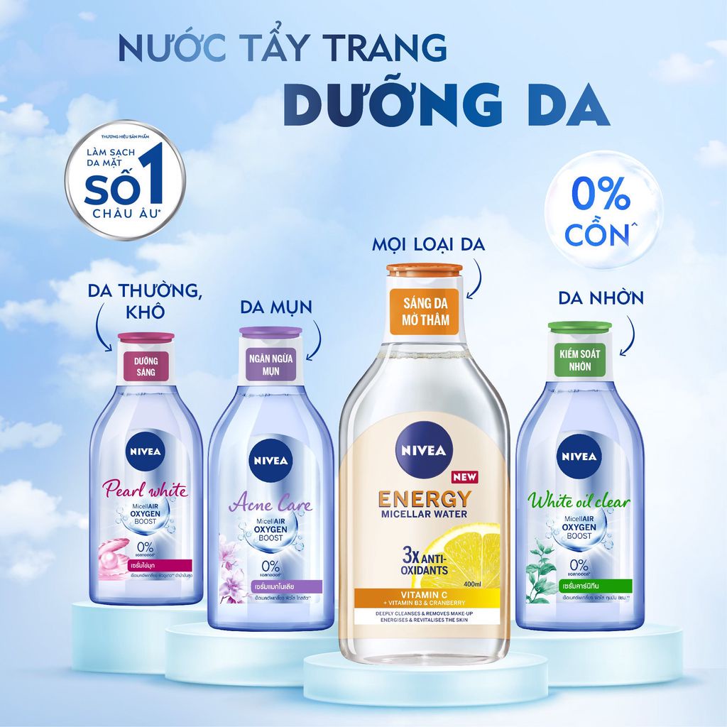 Nước Tẩy Trang NIVEA Energy Dưỡng Sáng Da | Mờ Thâm | Vitamin C | Nacinamide  - 94244