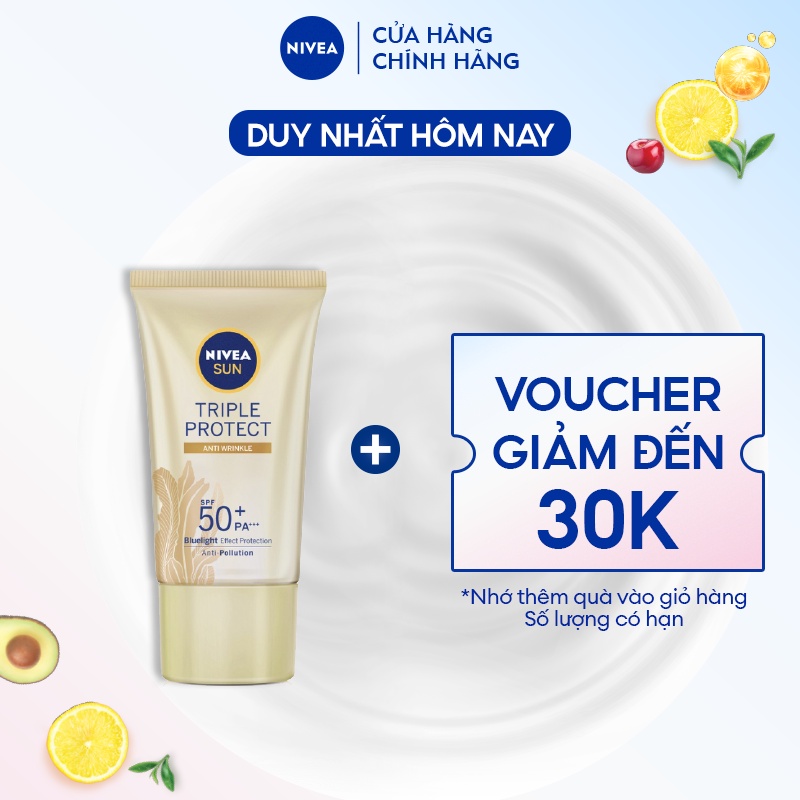 Kem Chống Nắng NIVEA SUN Triple Protect SPF50 PA+++ Chống Lão Hóa Tảo Biển (40 ml) - 85546