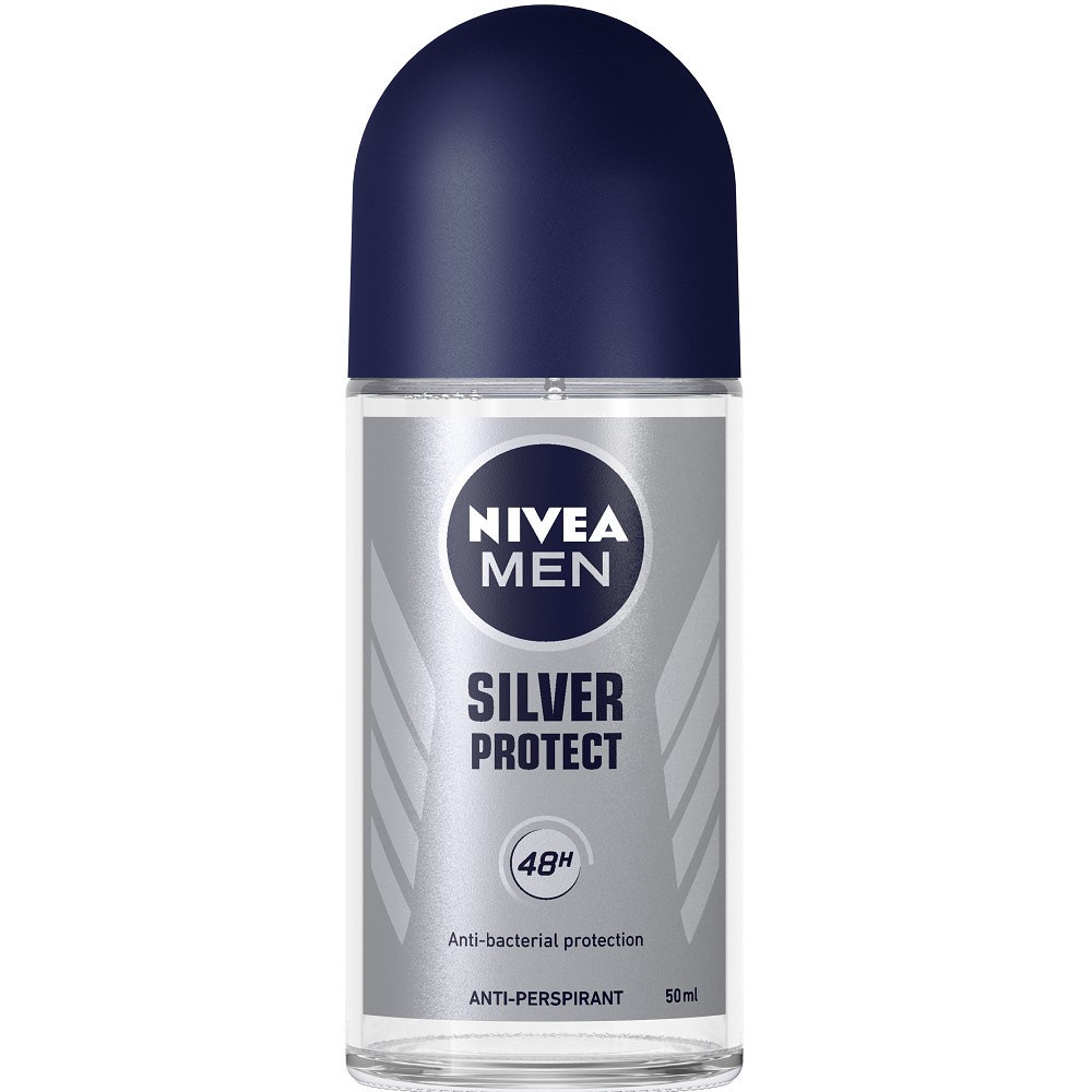 Lăn Ngăn Mùi NIVEA MEN Silver Protect Phân Tử Bạc Ngăn Khuẩn Gây Mùi Vượt Trội (50 ml) - 83778