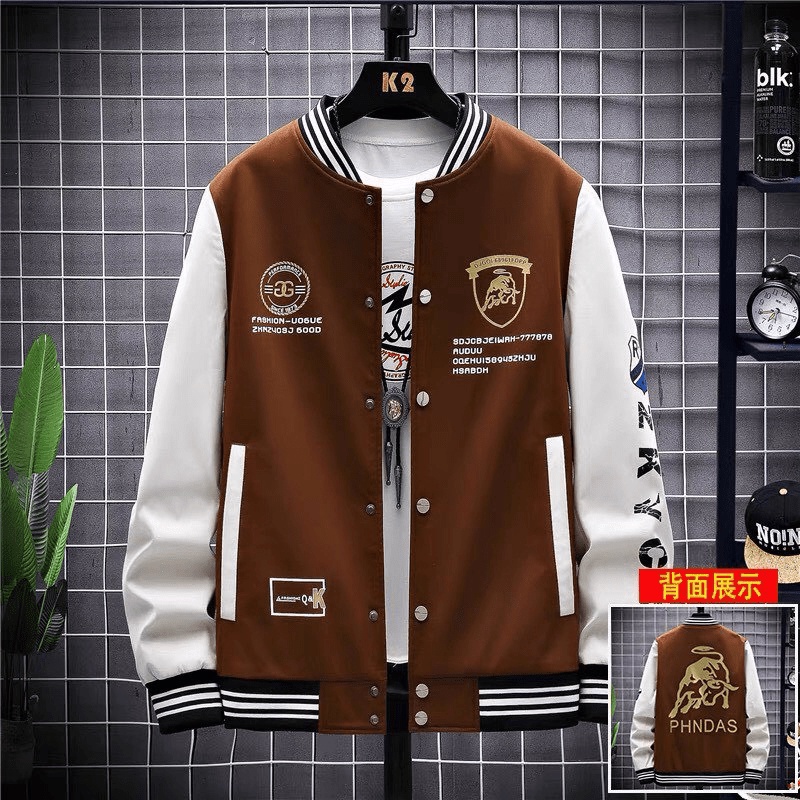 Áo Khoác Dù Nam Nút Bấm Kiểu Bomber 2 Lớp Họa Tiết In Trâu linh miu.shop