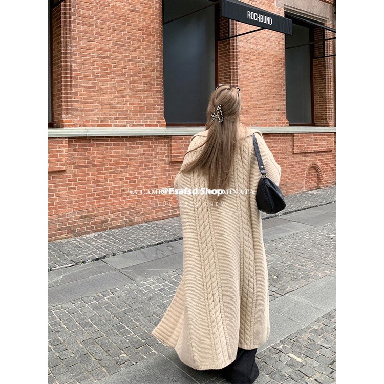 Áo Khoác Len Dáng Dài Form Rộng Thời Trang Mùa Thu Cho Nữ