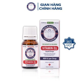 Vitamin D3 BioAmicus - Hỗ trợ chiều cao cho bé hàm lượng 400IU/giọt - Lọ 10ml