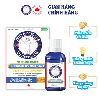 BioAmicus Omega 3 & DHA - Hỗ trợ trẻ sáng mắt, thông minh, nhanh nhẹn - Vị ngon độc quyền - Lọ 30mL