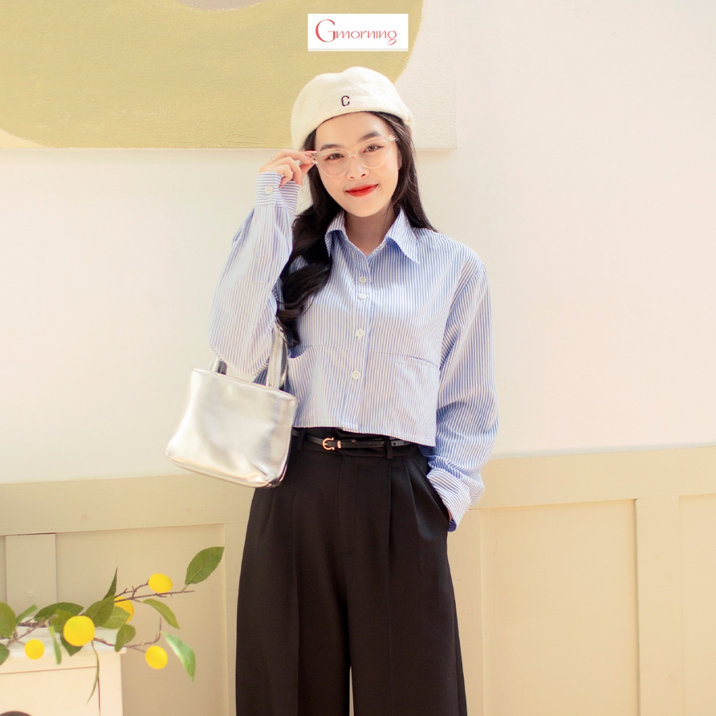 Áo sơ mi phom lửng YA14 thời trang Gmorning