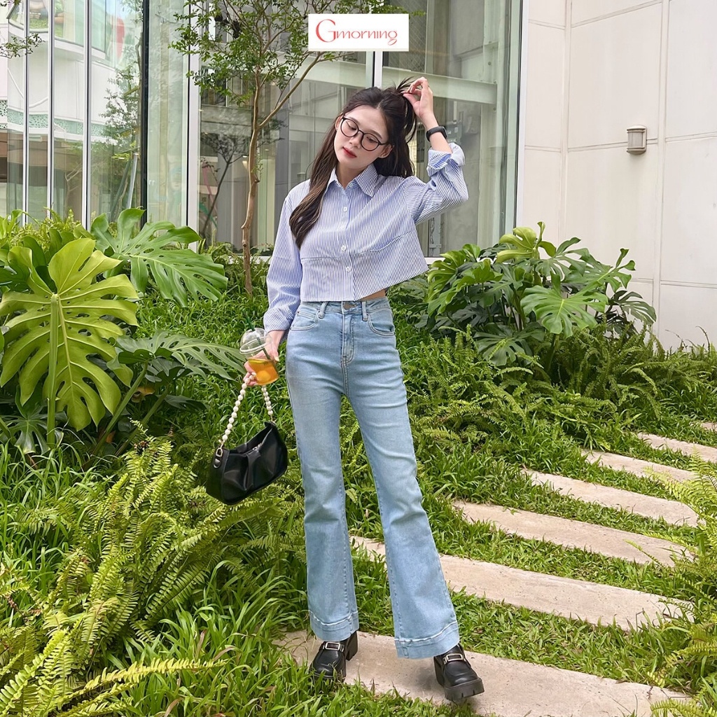 Áo sơ mi phom lửng YA14 thời trang Gmorning