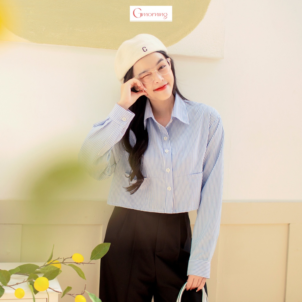 Áo sơ mi phom lửng YA14 thời trang Gmorning