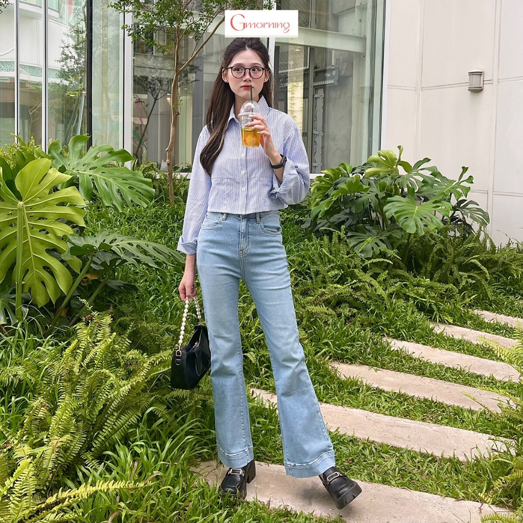 Áo sơ mi phom lửng YA14 thời trang Gmorning