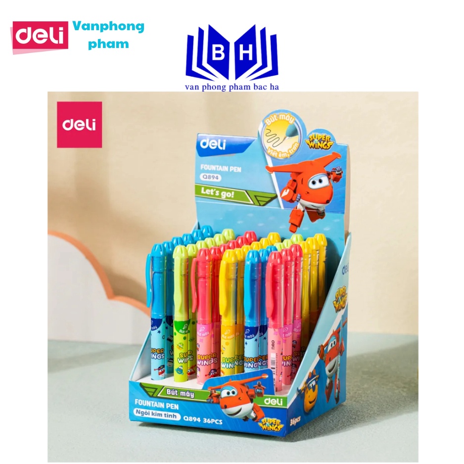Bút Máy Deli Super Wings CQ894 Ngòi Kim Tinh - 1 Cây Màu ngẫu nhiên