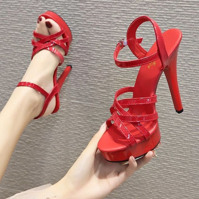 Xăng đan Cao Gót 15cm Chống Thấm Nước Thời Trang Tiệc Tùng Quyến Rũ