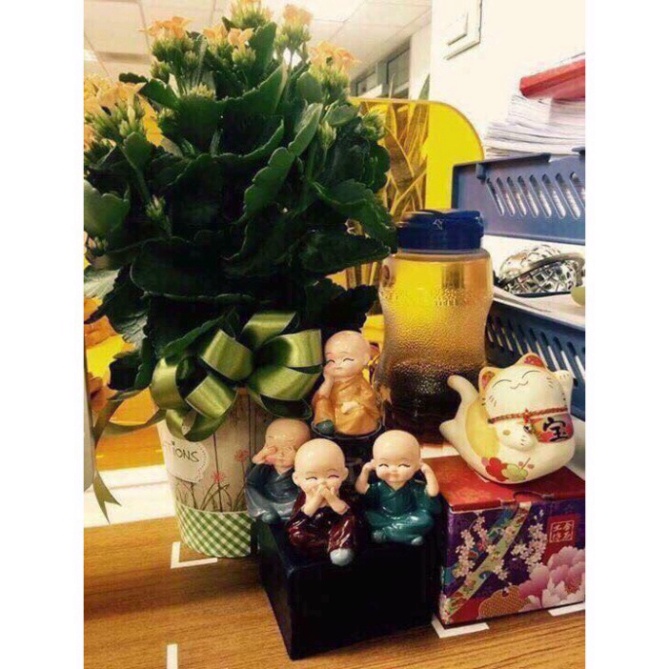 Bộ Tượng 4 Chú Tiểu Bốn Không , Mang Lại Bình Yên, May Mắn, Để Bàn Làm Việc, Xe Hơi