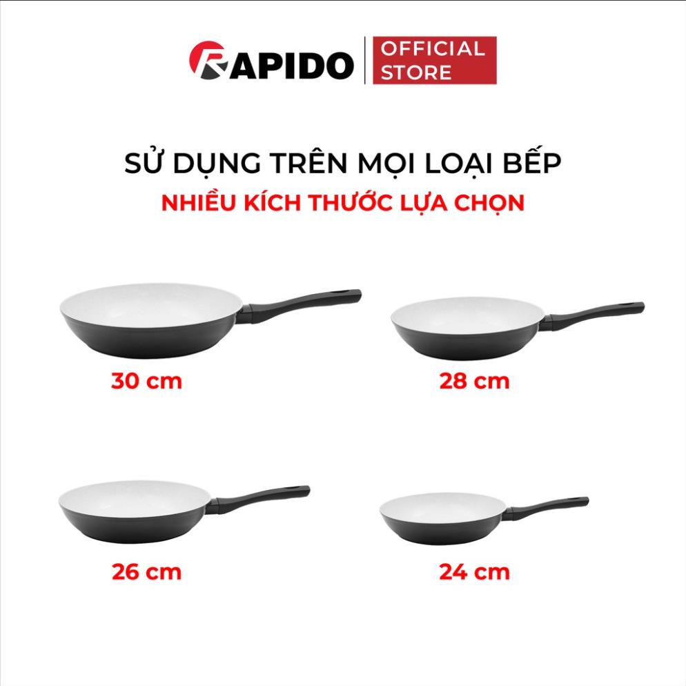 [Mã BMLT35 giảm đến 35K đơn 99K] Chảo từ chống dính Rapido 24cm, 26cm, 28cm,30cm nhôm đúc nguyên khố