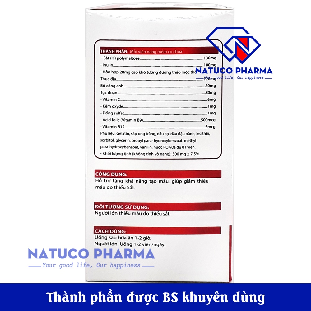 Viên uống bổ sung sắt Ferromax - Hộp 100 viên -  dùng cho người thiếu máu, phụ nữ mang thai và cho con bú