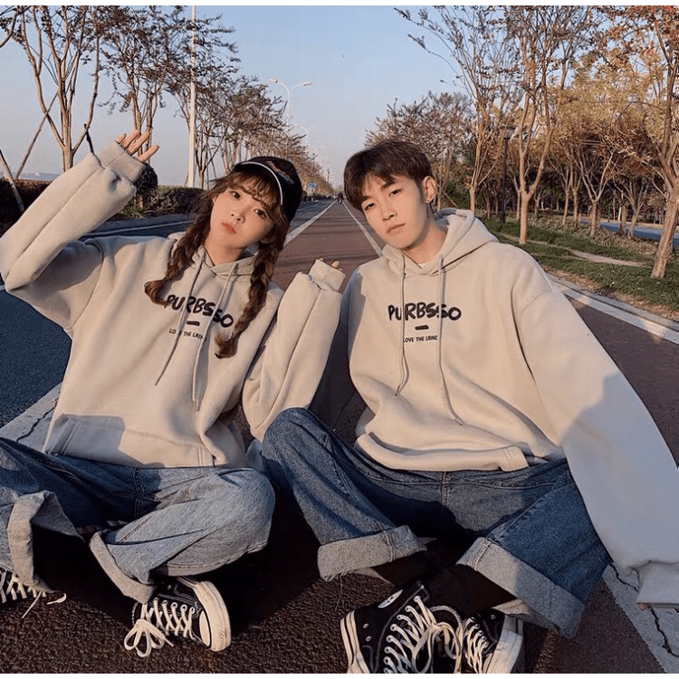ÁO KHOÁC CHUI ĐẦU THÊU CHỮ PURESSO FROM RỘNG TAY PHỒNG, ÁO KHOÁC CẶP ĐÔI HOODIE NỈ NGOẠI DÀY DẶN NÓN 2 LỚP alo_shop