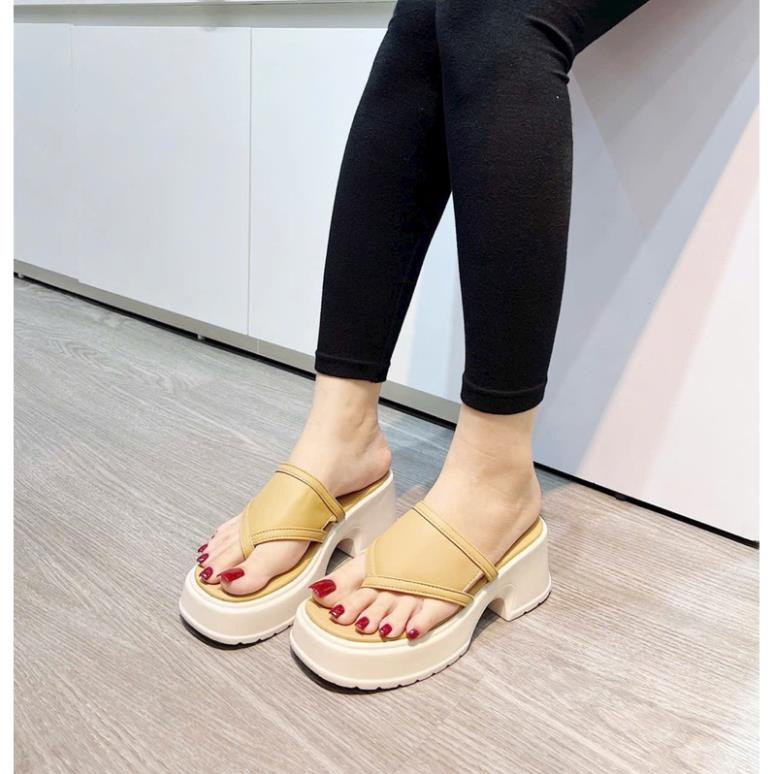 DÉP KẸP BẢNG DA YẾM ĐẾ PU CAO 5 PHÂN MANG ÊM CHÂN