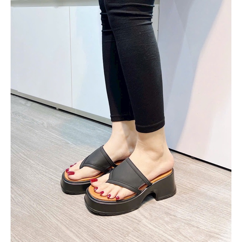 DÉP KẸP BẢNG DA YẾM ĐẾ PU CAO 5 PHÂN MANG ÊM CHÂN