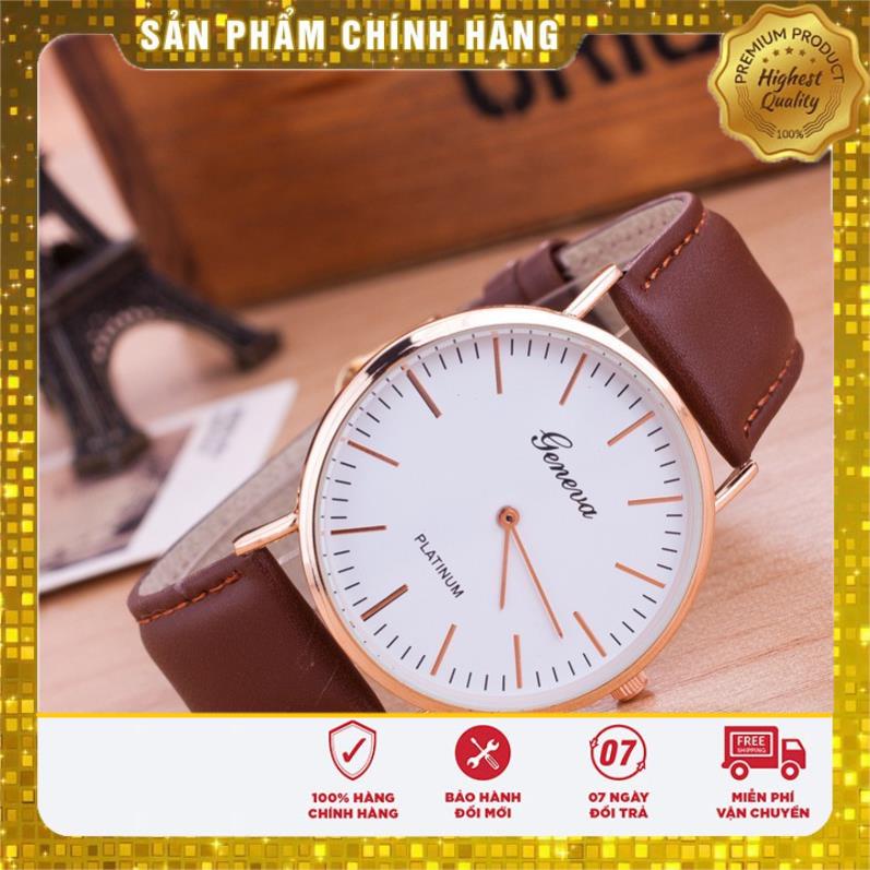 Đồng hồ thời trang nam nữ Geneva cực đẹp, dây da mềm êm tay | BigBuy360 - bigbuy360.vn