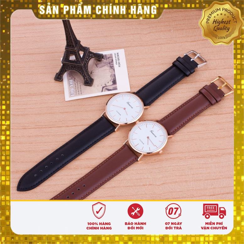 Đồng hồ thời trang nam nữ Geneva cực đẹp, dây da mềm êm tay | BigBuy360 - bigbuy360.vn