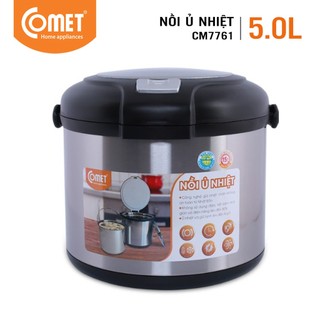 Nồi ủ nhiệt 5.0L COMET CM7661 Inox 304, Công nghệ chống nhiệt chân không an toàn, ủ nhiệt và giữ lạnh 8h