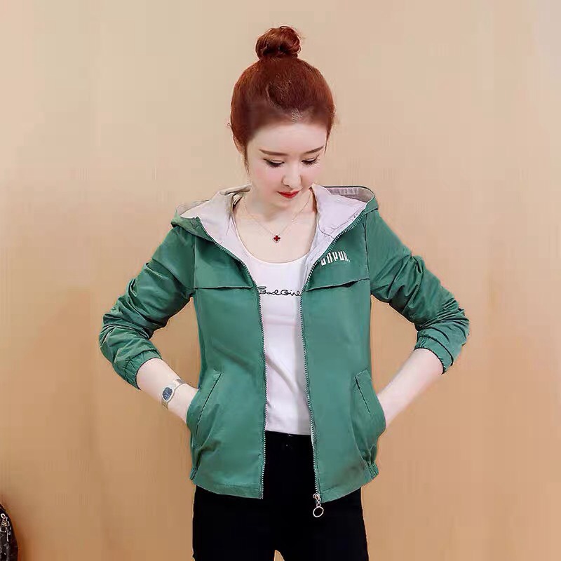 Áo Khoác Nhẹ Nữ Thiết Kế 2 Lớp Vải Dù Thoáng Mát Họa Tiết In Trẻ Trung alo_shop