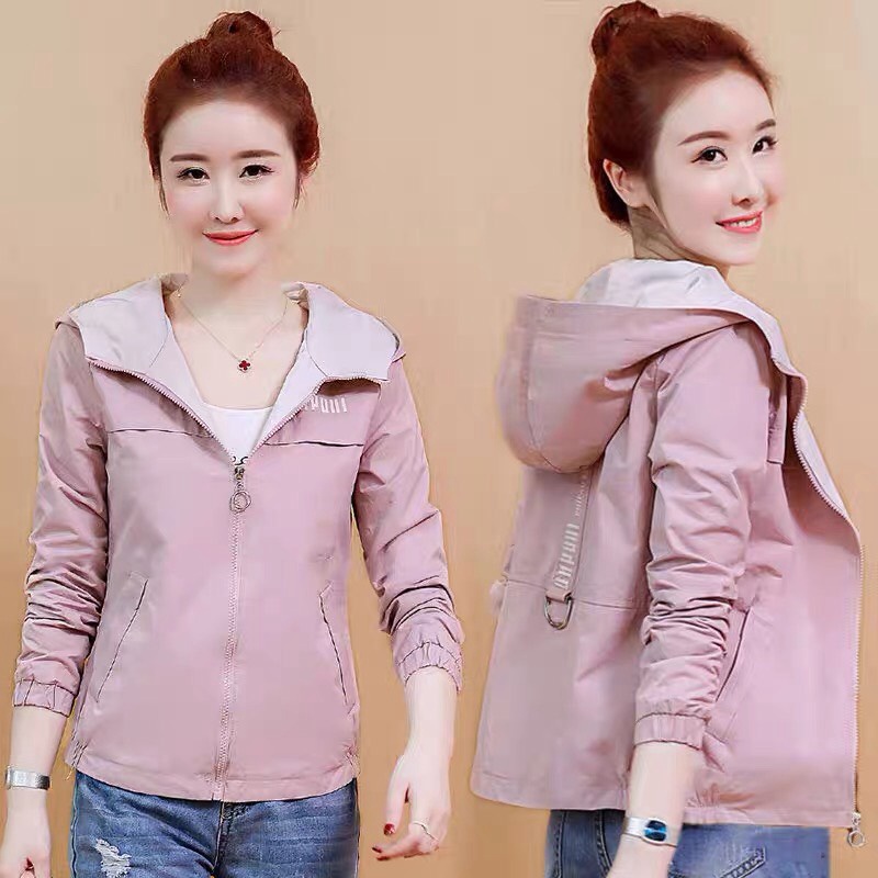 Áo Khoác Nhẹ Nữ Thiết Kế 2 Lớp Vải Dù Thoáng Mát Họa Tiết In Trẻ Trung alo_shop