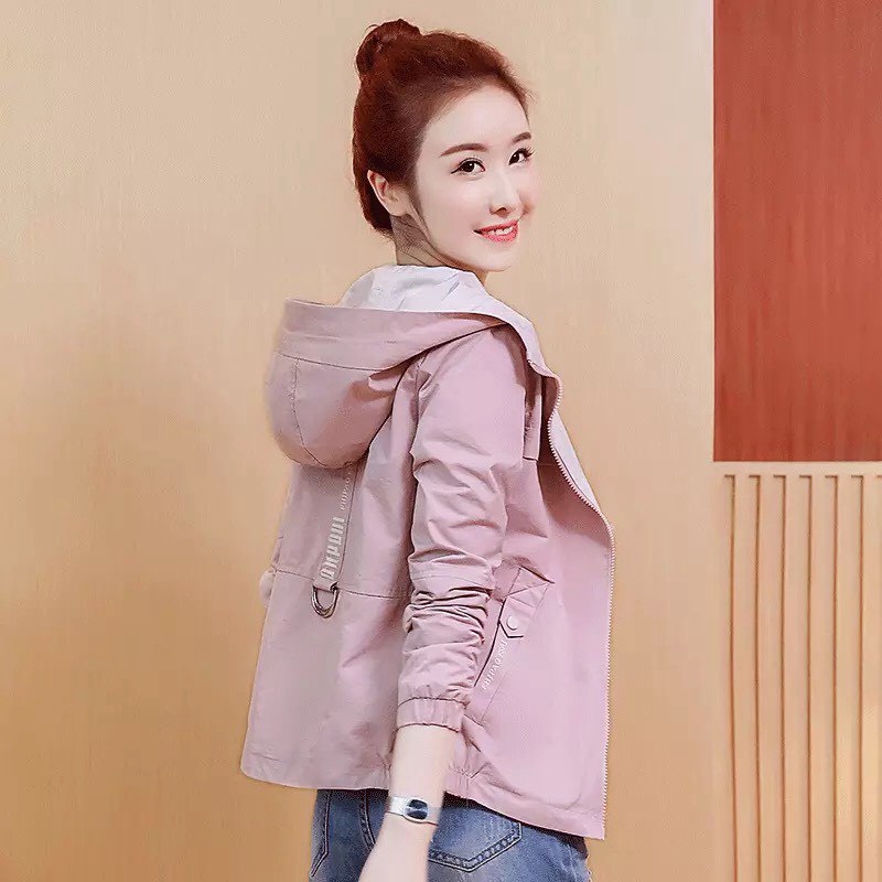 Áo Khoác Nhẹ Nữ Thiết Kế 2 Lớp Vải Dù Thoáng Mát Họa Tiết In Trẻ Trung alo_shop