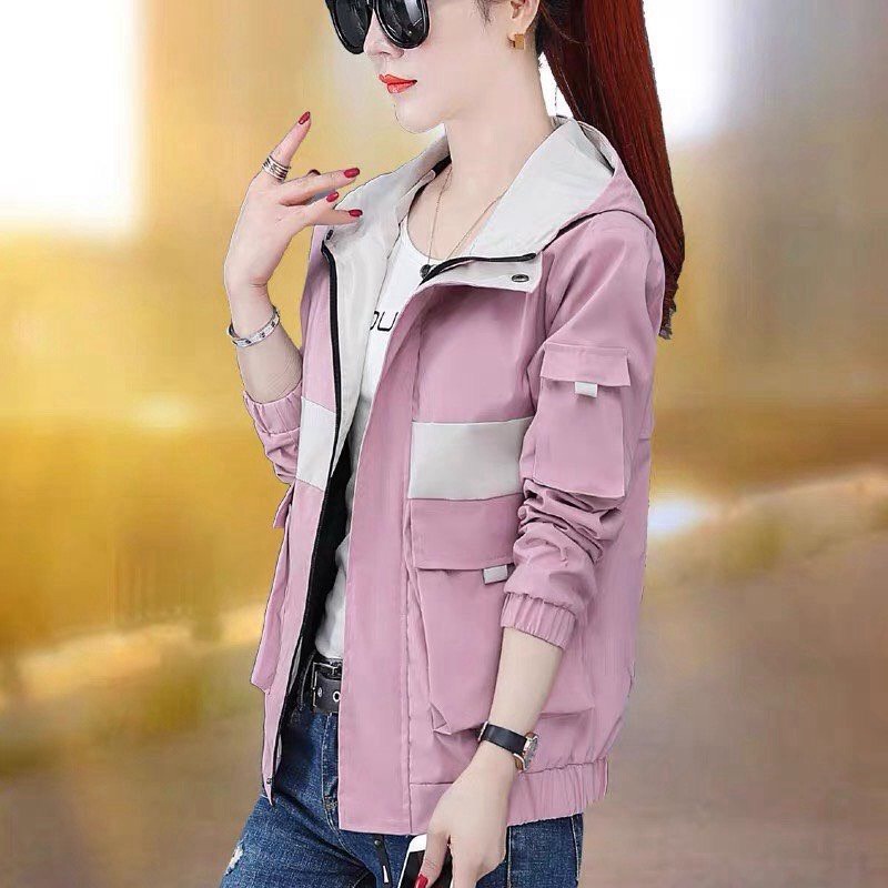 Áo Khoác Kaki Nữ Túi Hộp Có Nón Bo Gấu Phối Màu thời Trang alo_shop