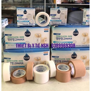 ✅ Băng keo cuộn giấy dính y tế màu trắng,nâu da PLAID Hàn Quốc Băng keo giấy Y tế,Thẩm mỹ màu nâu màu da,màu trắng PLAID
