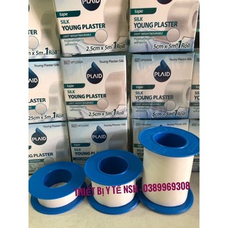 ❤️[ĐỦ SIZE] Băng dán dính y tế cuộn vải lụa Silk Tape PLAID,Băng keo y tế vải lụa,băng gạc vết thương xé lụa YOUNG PLAID