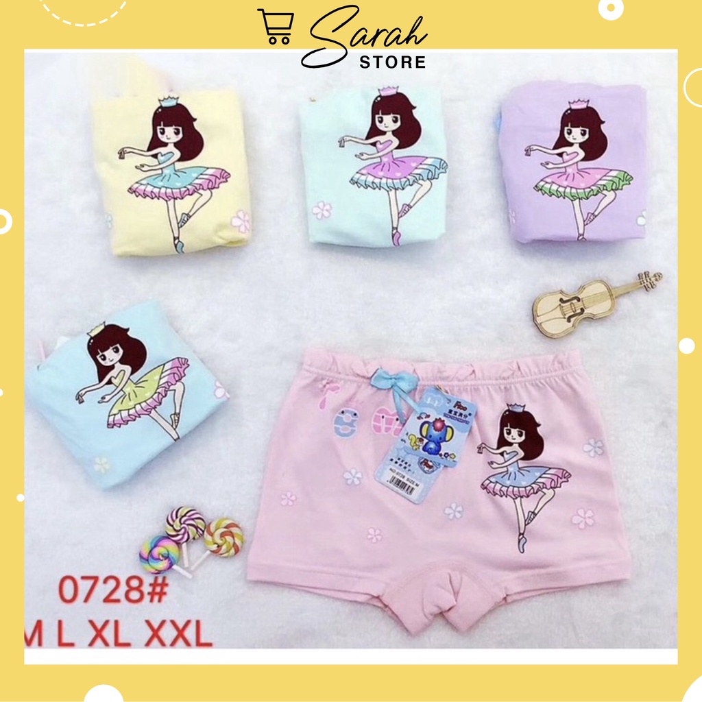 Quần Lót Đùi Cotton Bé Gái Hoạ Tiết Công Chúa 0728