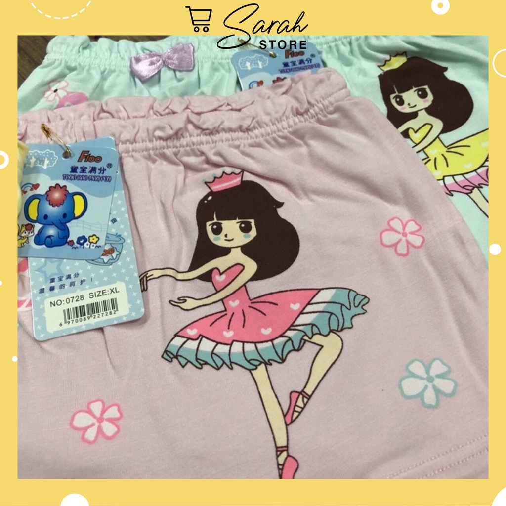 Quần Lót Đùi Cotton Bé Gái Hoạ Tiết Công Chúa 0728