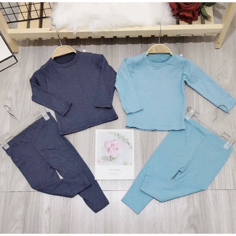 Sz 1-2 xả rẻ - Bộ thun cotton dài tay cho bé trai và gái