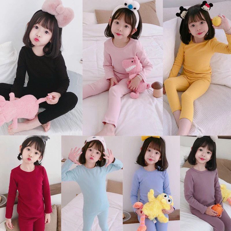 Sz 1-2 xả rẻ - Bộ thun cotton dài tay cho bé trai và gái