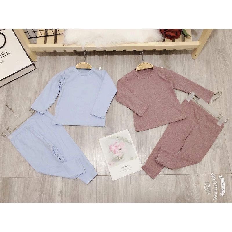 Sz 1-2 xả rẻ - Bộ thun cotton dài tay cho bé trai và gái