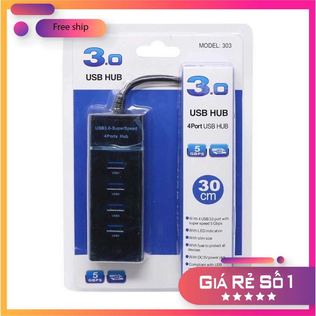 SG Hub Chia 4 Cổng USB 3.0 - 303A - Dây dài 30cm