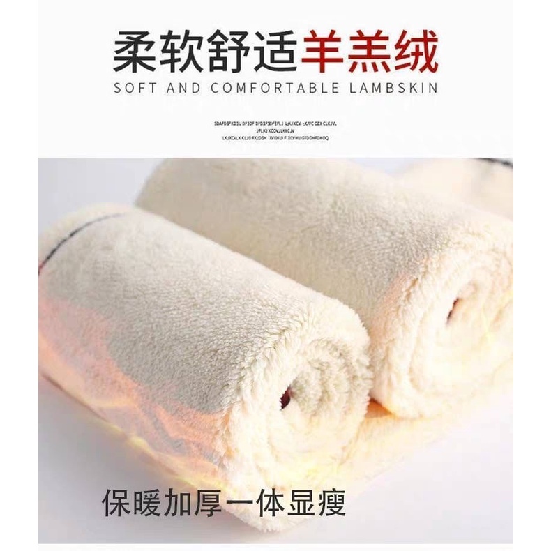 Quần Dài Lưng Cao Dáng Rộng Lót Lông Cừu Dày Dặn Thời Trang Thu Đông Cho Nữ Trung Niên Đen