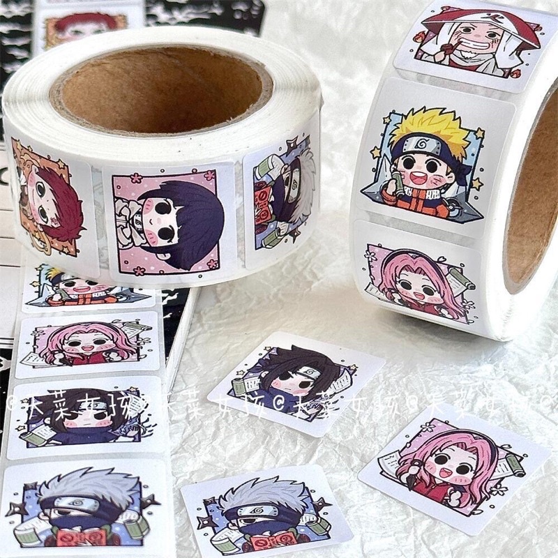 Sticker cuộn 500 hình dán chủ đề Anime One Piece/Naruto/Pokemon/Sakura Card Captor/Conan