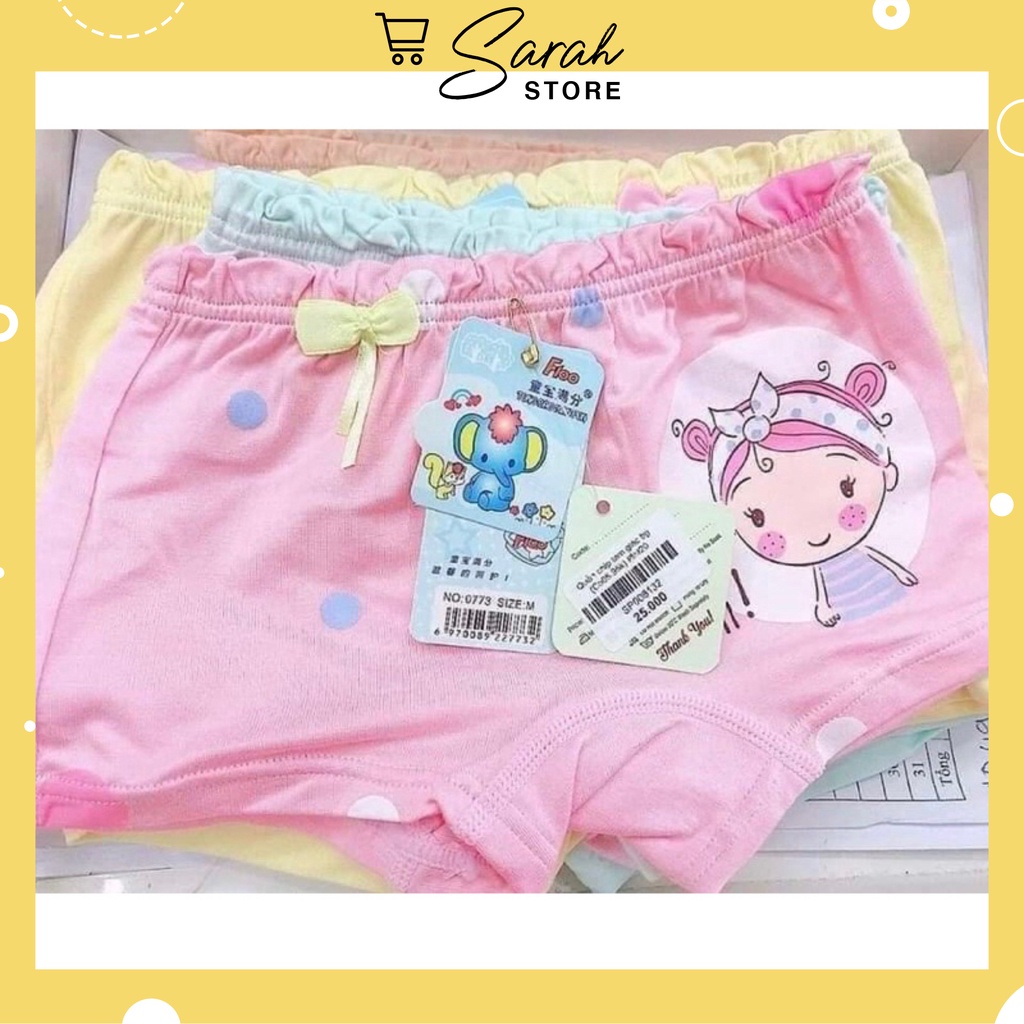 Quần Lót Đùi Cotton Bé Gái Hoạ Tiết Chấm Baby 9013