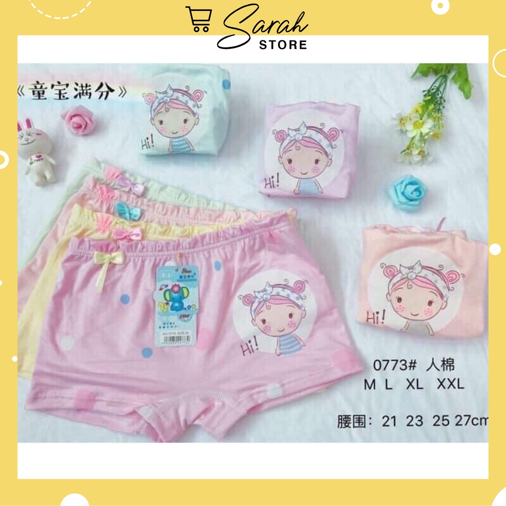 Quần Lót Đùi Cotton Bé Gái Hoạ Tiết Chấm Baby 9013