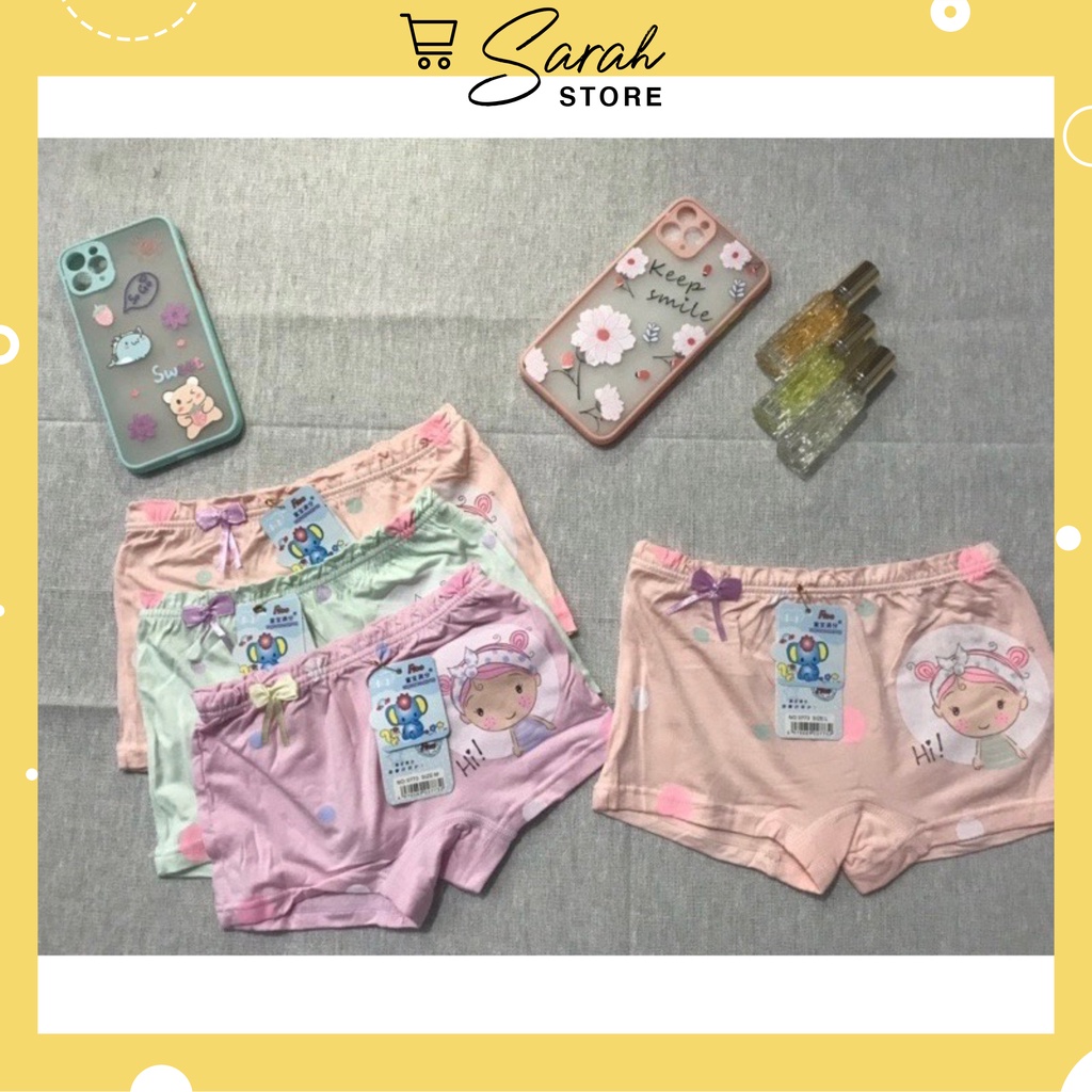 Quần Lót Đùi Cotton Bé Gái Hoạ Tiết Chấm Baby 9013