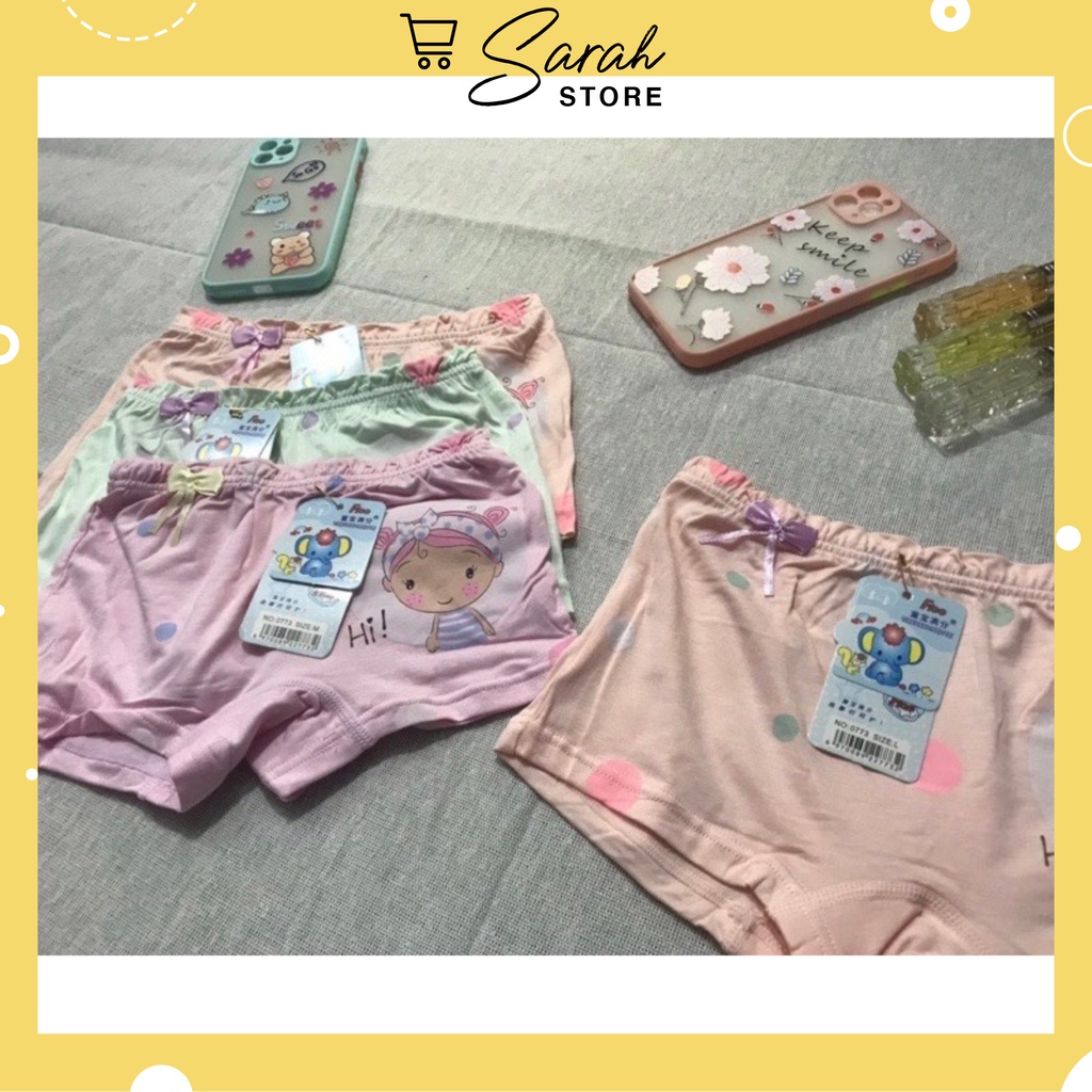 Quần Lót Đùi Cotton Bé Gái Hoạ Tiết Chấm Baby 9013