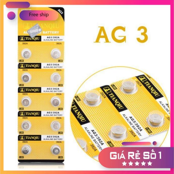 SG Vỉ 10 viên pin cúc áo mini AG3 dùng cho máy tính casio, đồ chơi, điều khiển