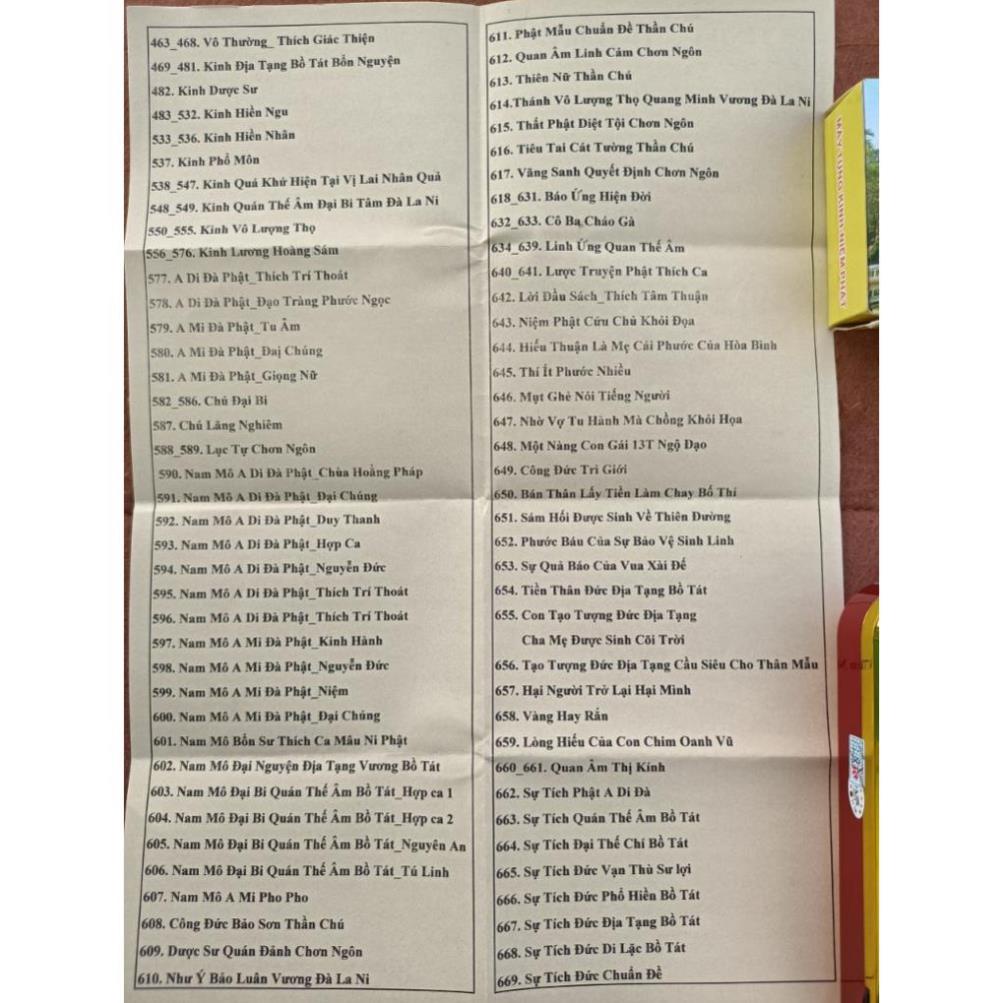 Thẻ Nhớ 8G Chép Sẵn Hơn 669 Bài Tụng Kinh, Niệm Phật, Giảng Pháp - TD8G09