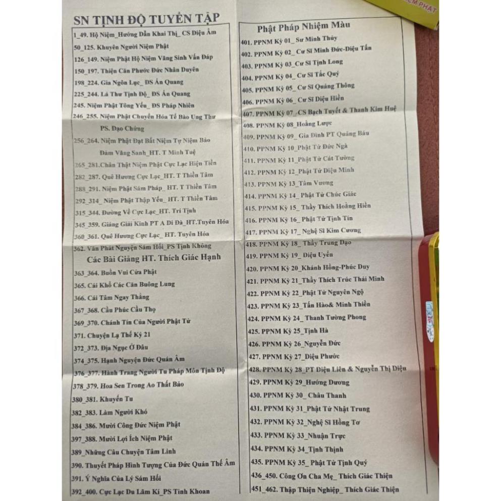 Thẻ Nhớ 8G Chép Sẵn Hơn 669 Bài Tụng Kinh, Niệm Phật, Giảng Pháp - TD8G09