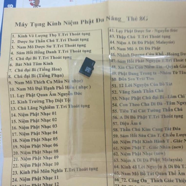TN48 - Thẻ Nhớ 16G Chép Sẵn 5055  Bài Niệm Phật, Kinh Di Đà, Bài Giảng Sư Nổi Tiếng - Thẻ Nhớ Máy Tụng Kinh 16GB
