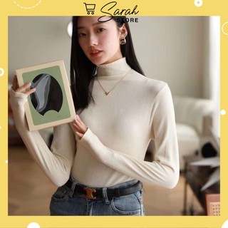 Áo giữ nhiệt nữ, áo giữ nhiệt hạt gạo thun dài tay nhiều màu cổ 3 phân 2281