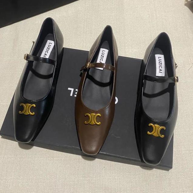 Giày Gót Thấp Mũi Vuông Phong Cách Pháp Thời Trang Mùa Thu 2023 Mới Cho Nữ