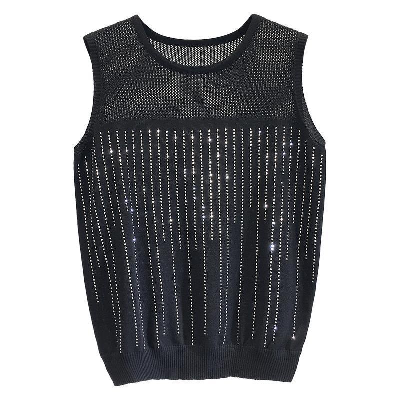 Áo Hai Dây Dệt Kim Dáng Ngắn Xuyên Thấu Thời Trang Mùa Hè Cho Nữ